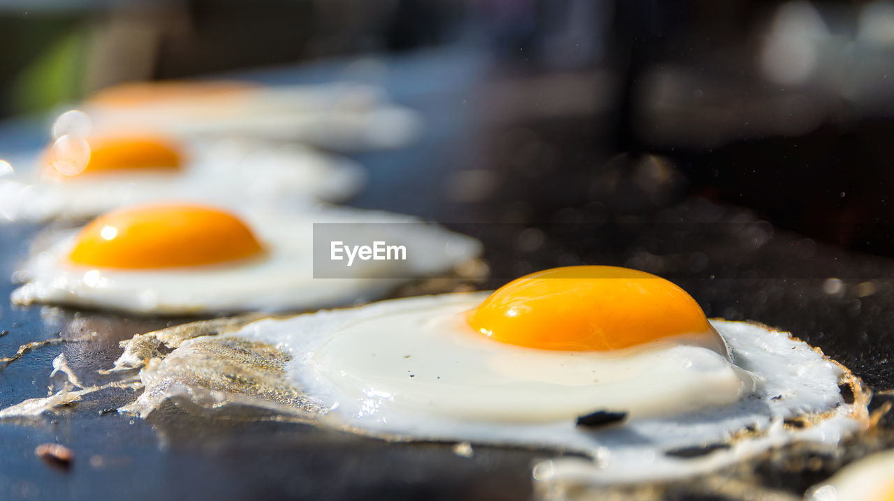 Close-up of egg yolks