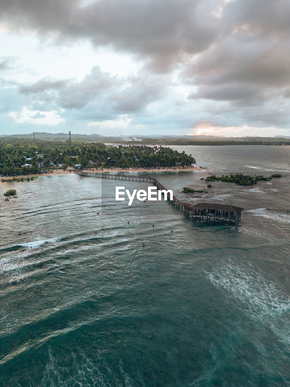 high angle view of sea against sky