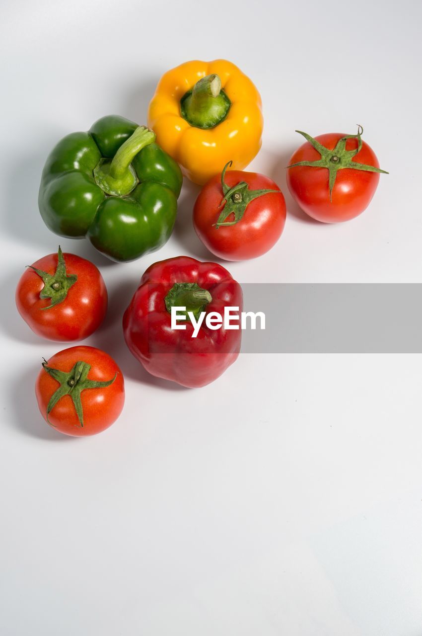 High angle view of vegetables on table