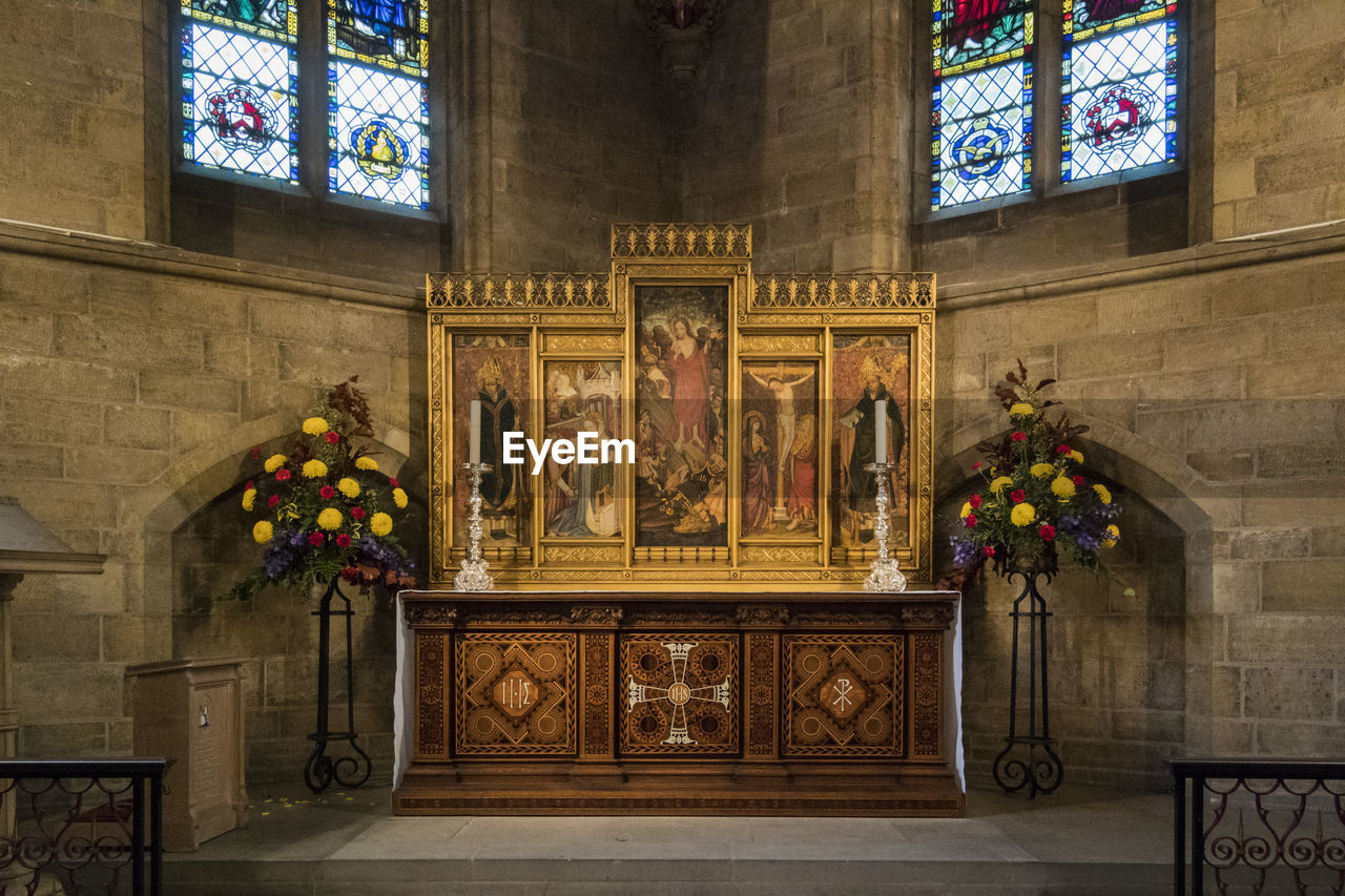 The altar in st saviour's chapel, norwich cathedral, norfolk, uk