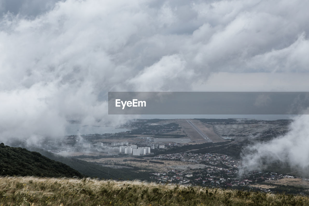 Aerial view of landscape against sky