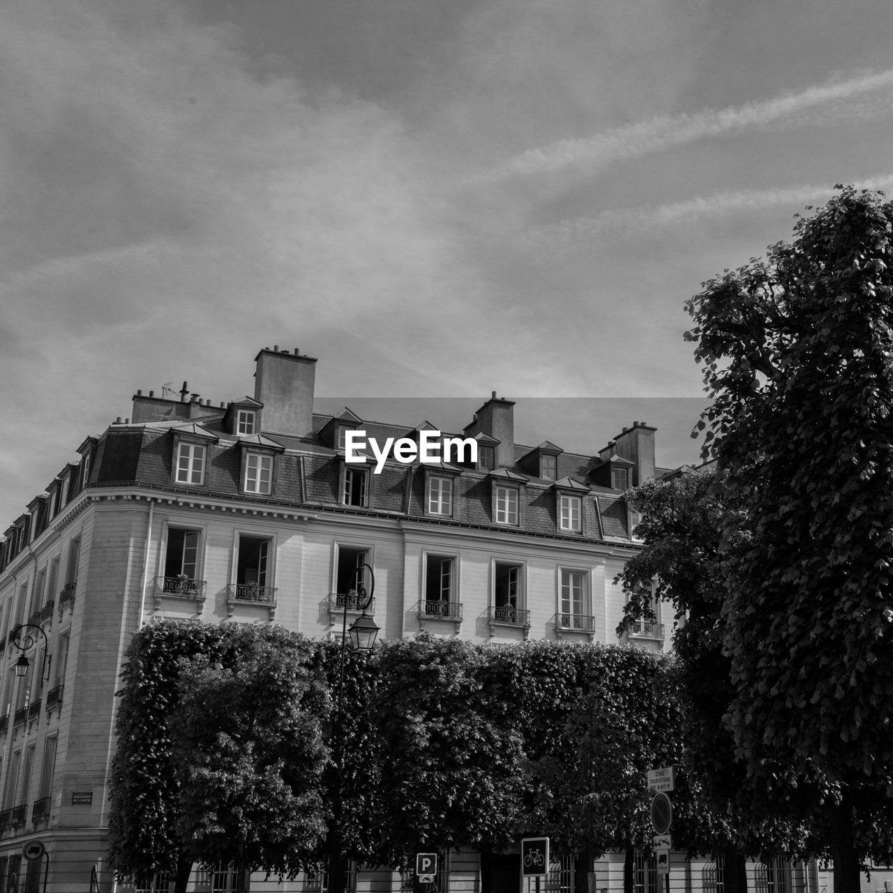 architecture, building exterior, built structure, tree, sky, black and white, plant, urban area, building, nature, monochrome photography, city, monochrome, cloud, house, cityscape, no people, history, the past, outdoors, low angle view, residential district, residential area, travel destinations