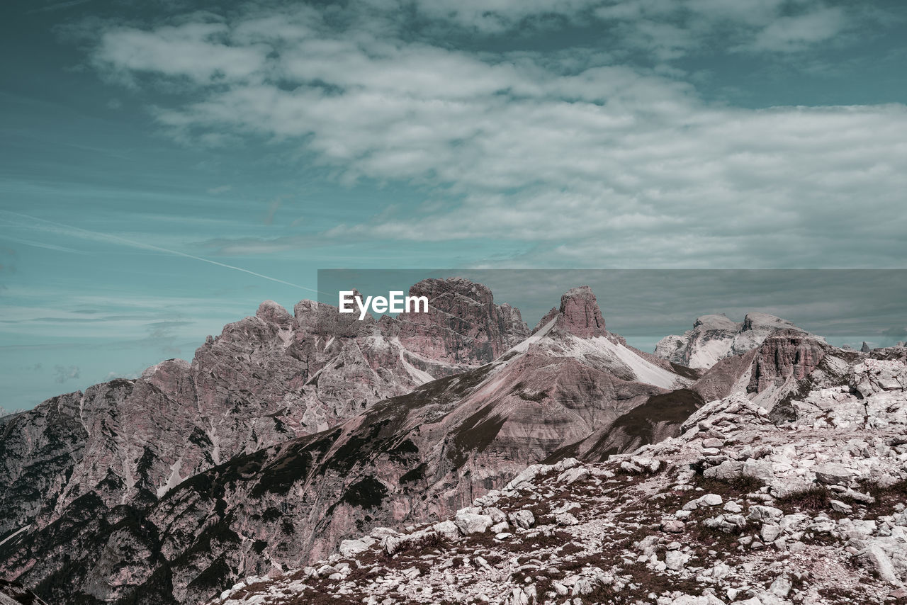 Panoramic view on dolomites, italy.