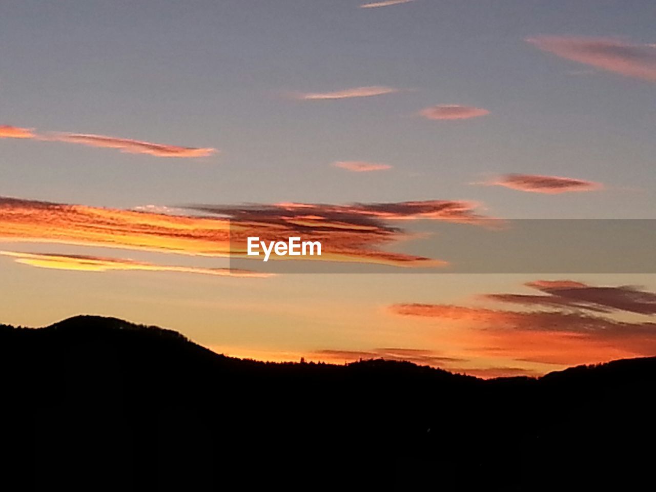 SILHOUETTE MOUNTAINS AGAINST SKY DURING SUNSET