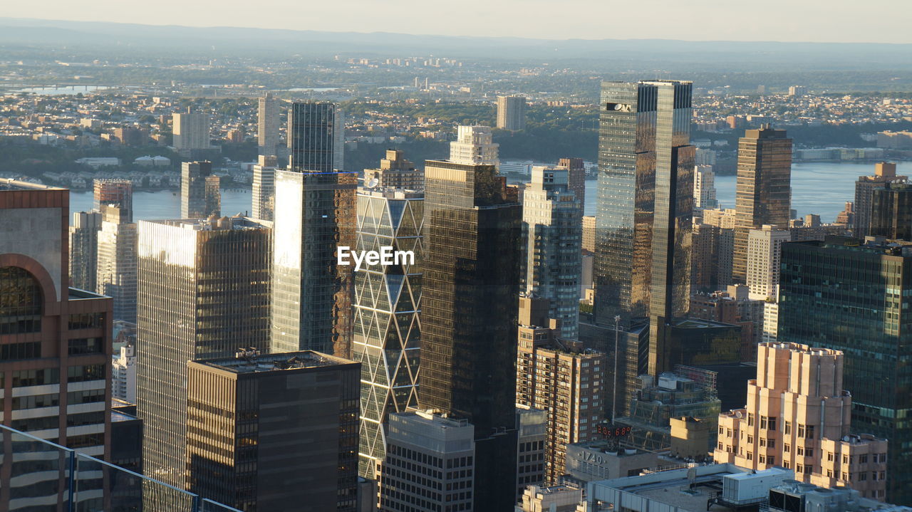 High angle view of buildings in city