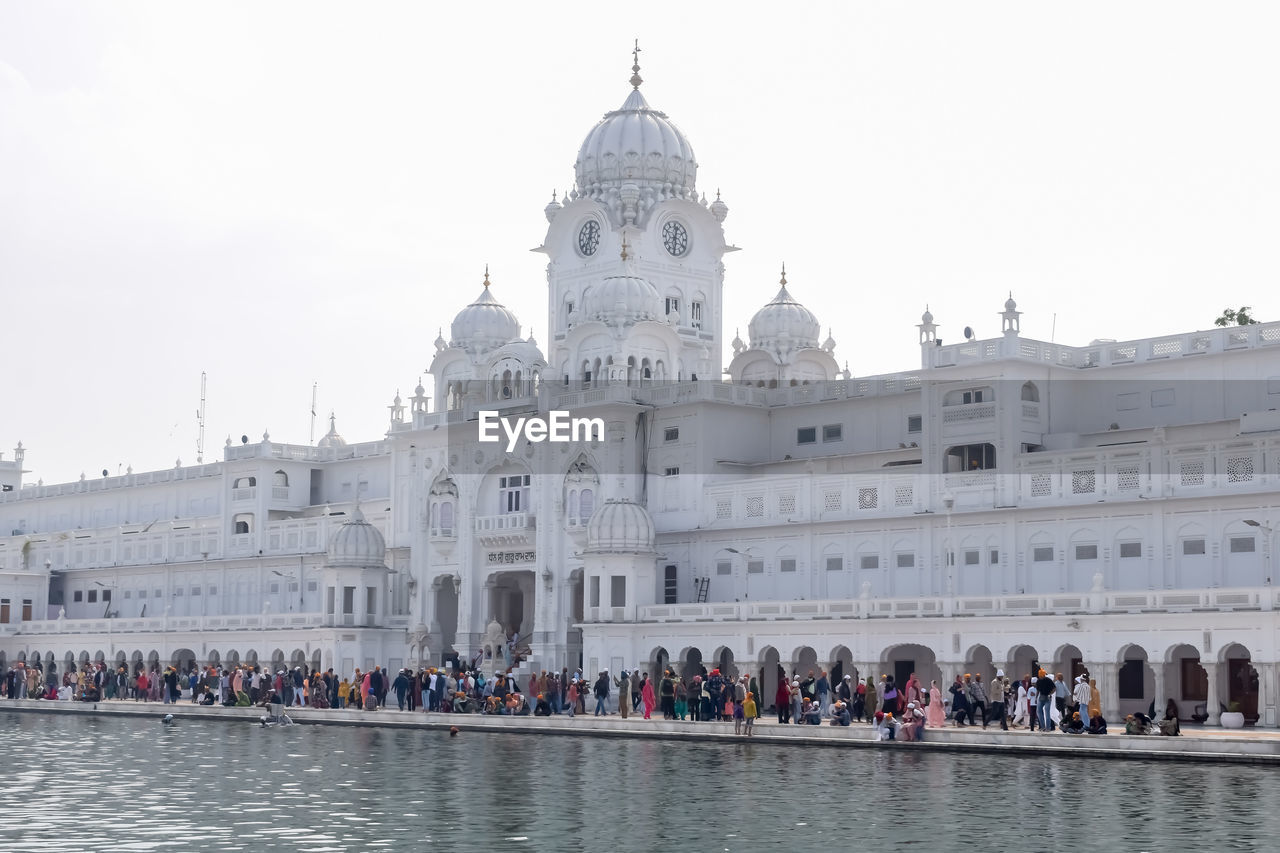 Beautiful view of golden temple - harmandir sahib in amritsar, punjab, india, famous indian sikh