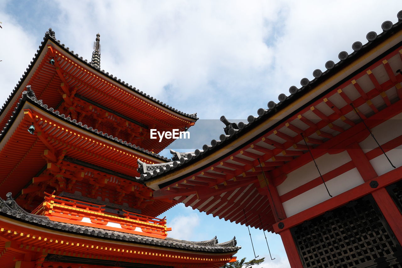 Low angle view of temple against sky