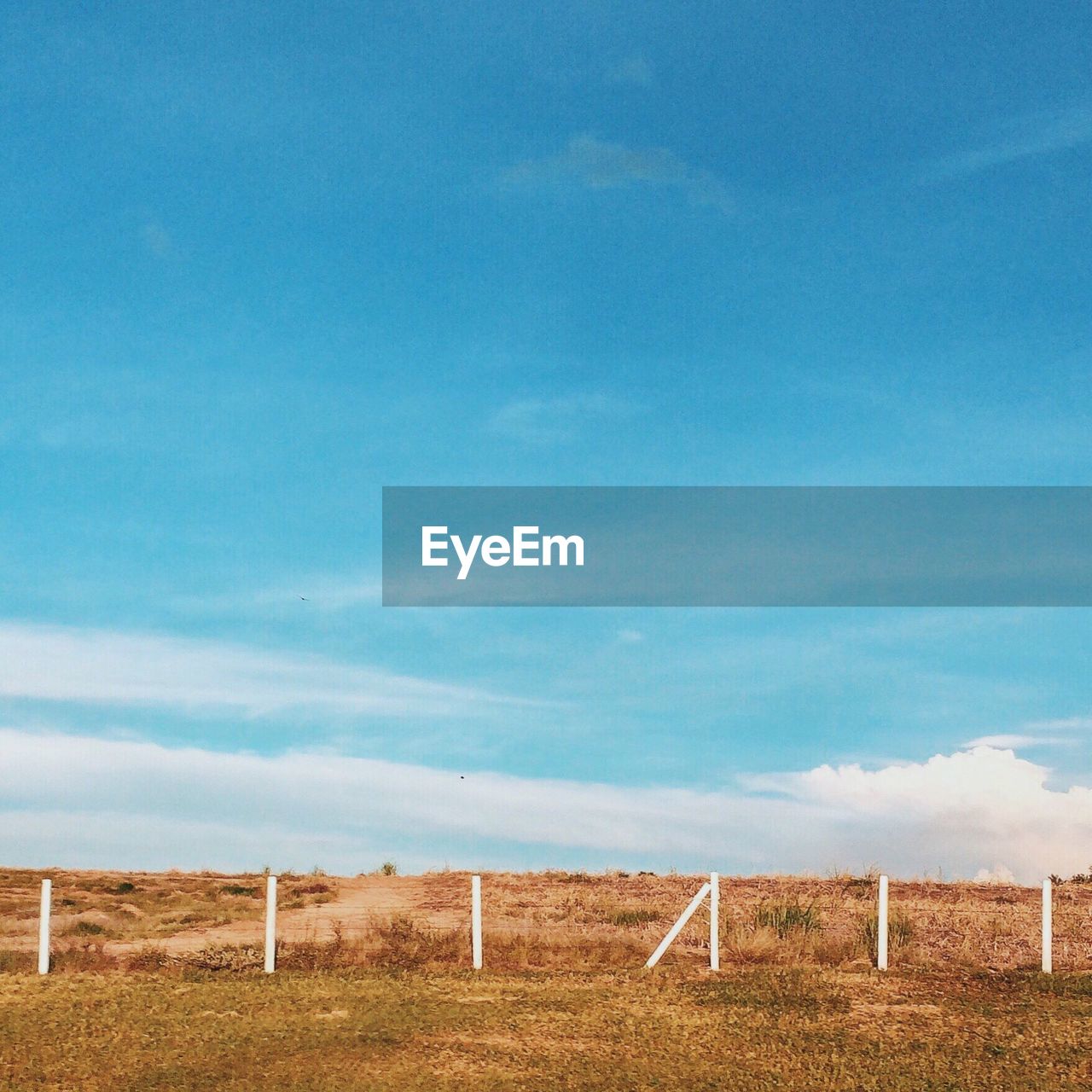 View of fence in field