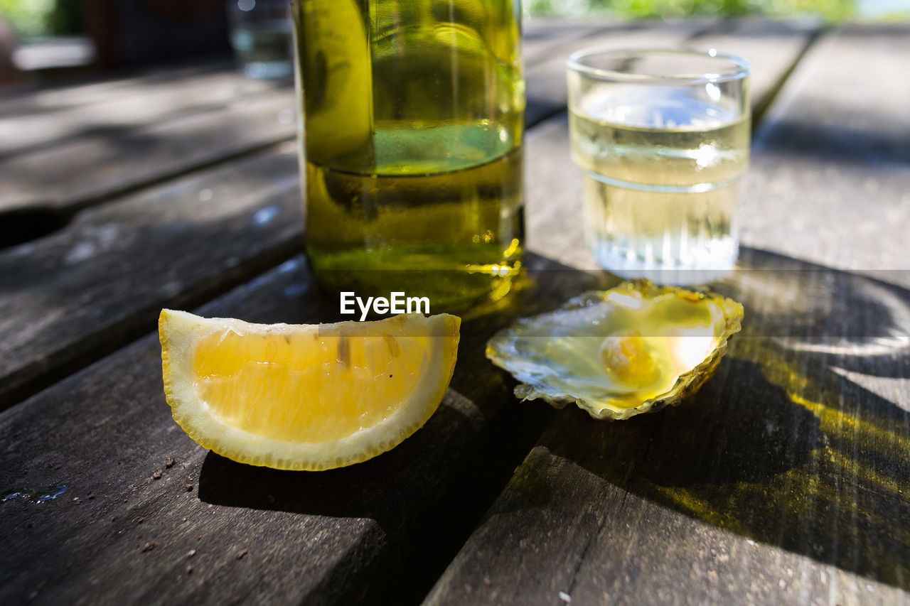 Close-up of drinks on table