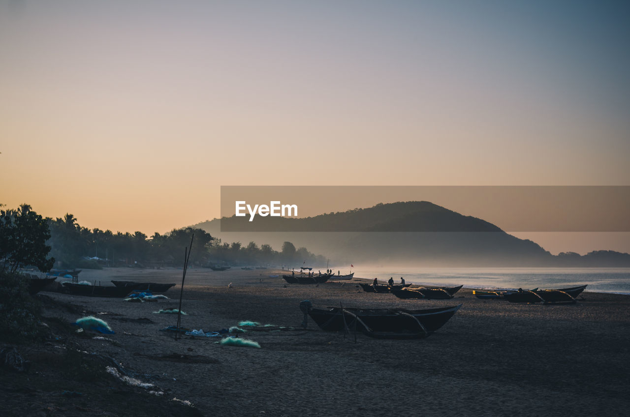 Scenic view of sea at sunset