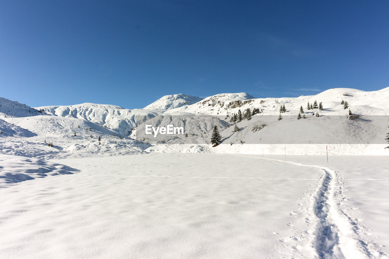 Winter hiking in arosa, switzerland