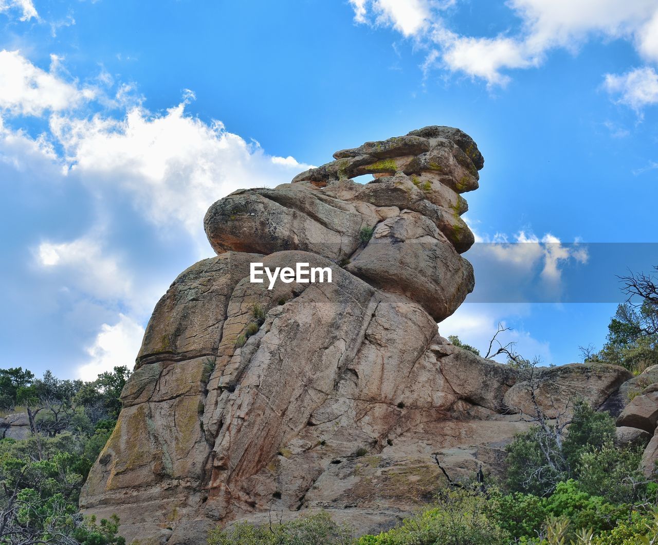 LOW ANGLE VIEW OF CLIFF AGAINST SKY