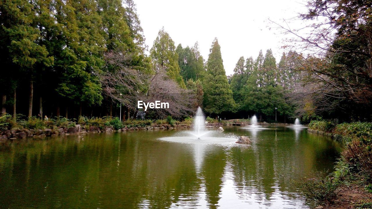 LAKE BY TREES AGAINST SKY