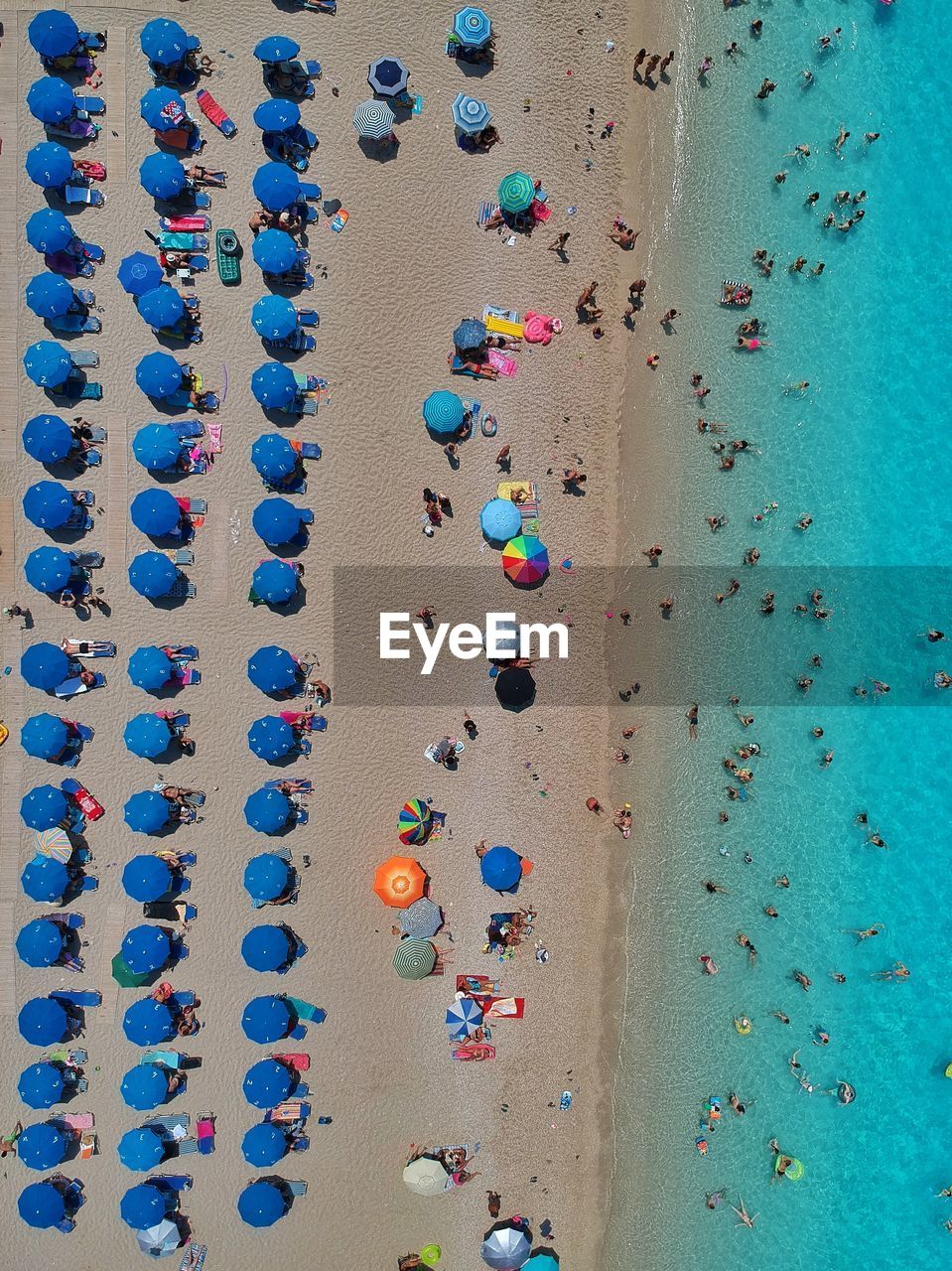 Aerial view of people at beach