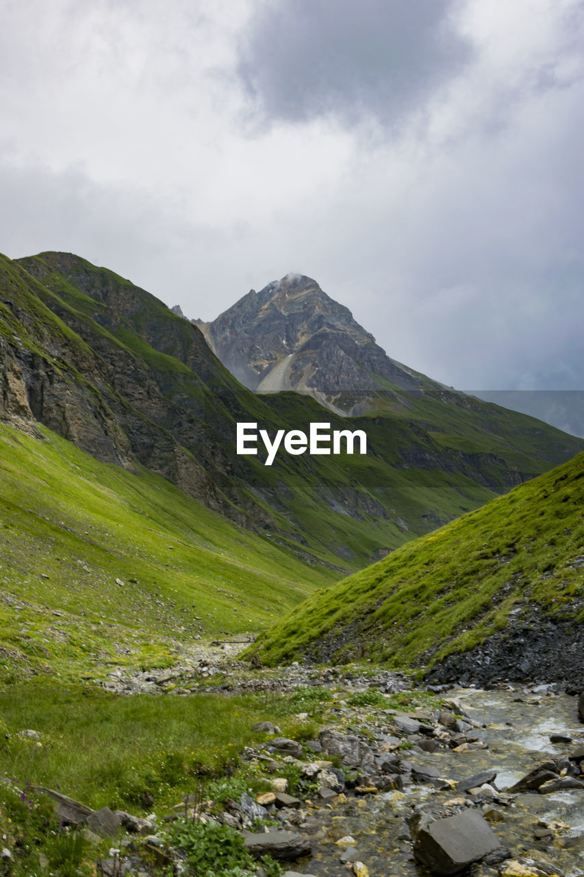 Scenic view of mountains against sky