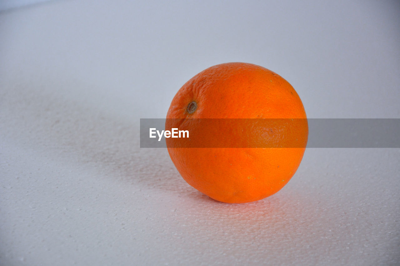 High angle view of orange on white background