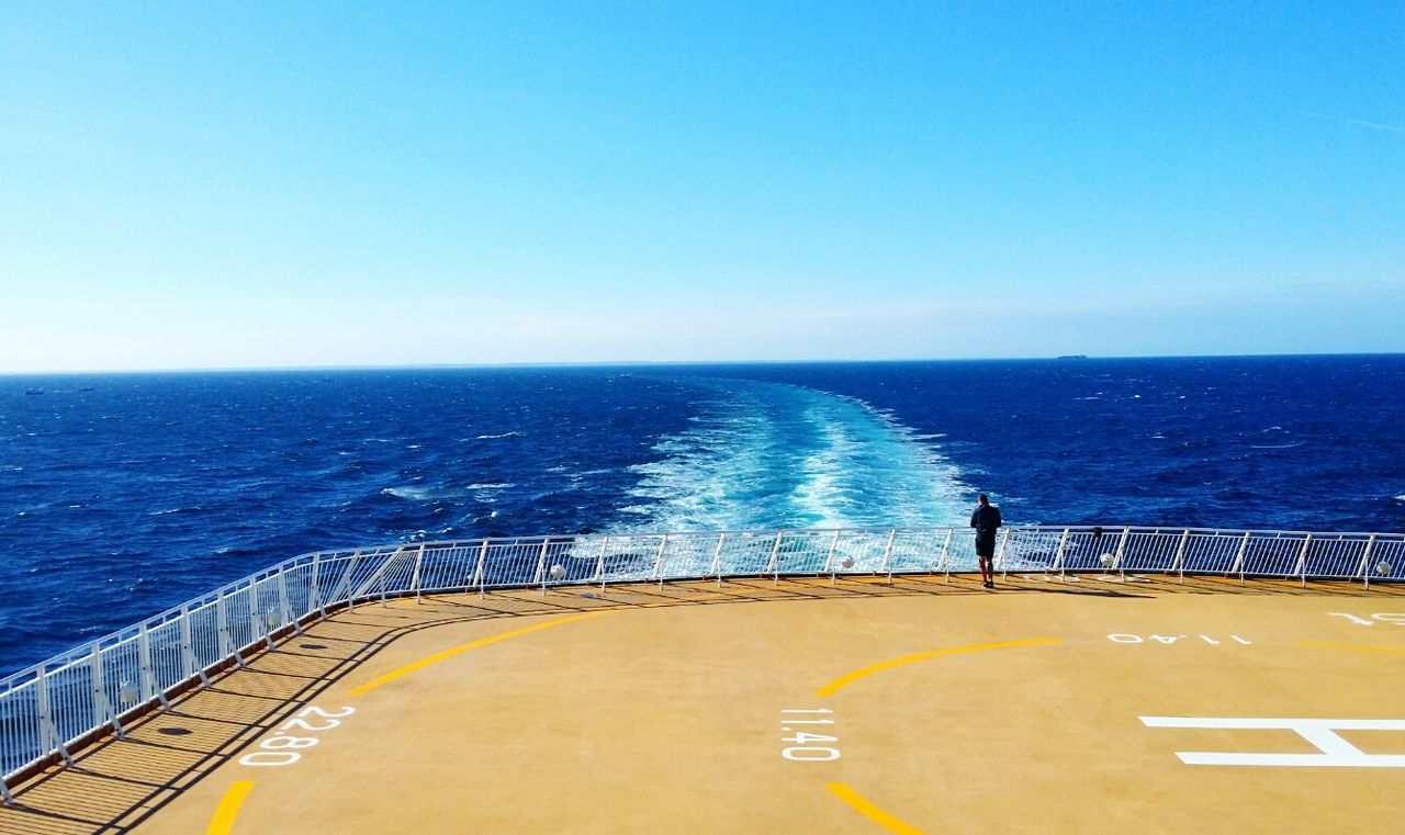 View of calm sea against clear sky