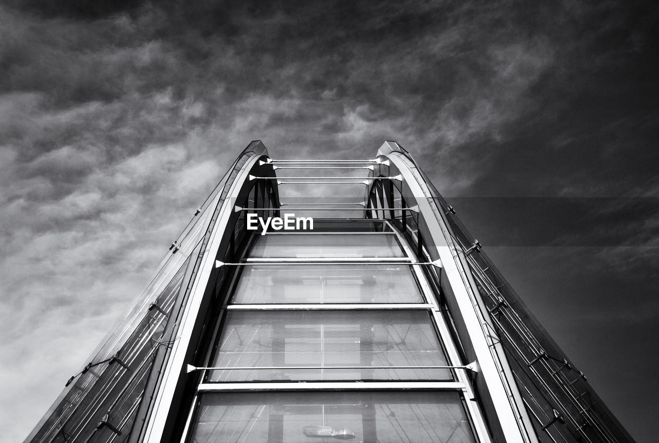 Low angle view of modern building against sky