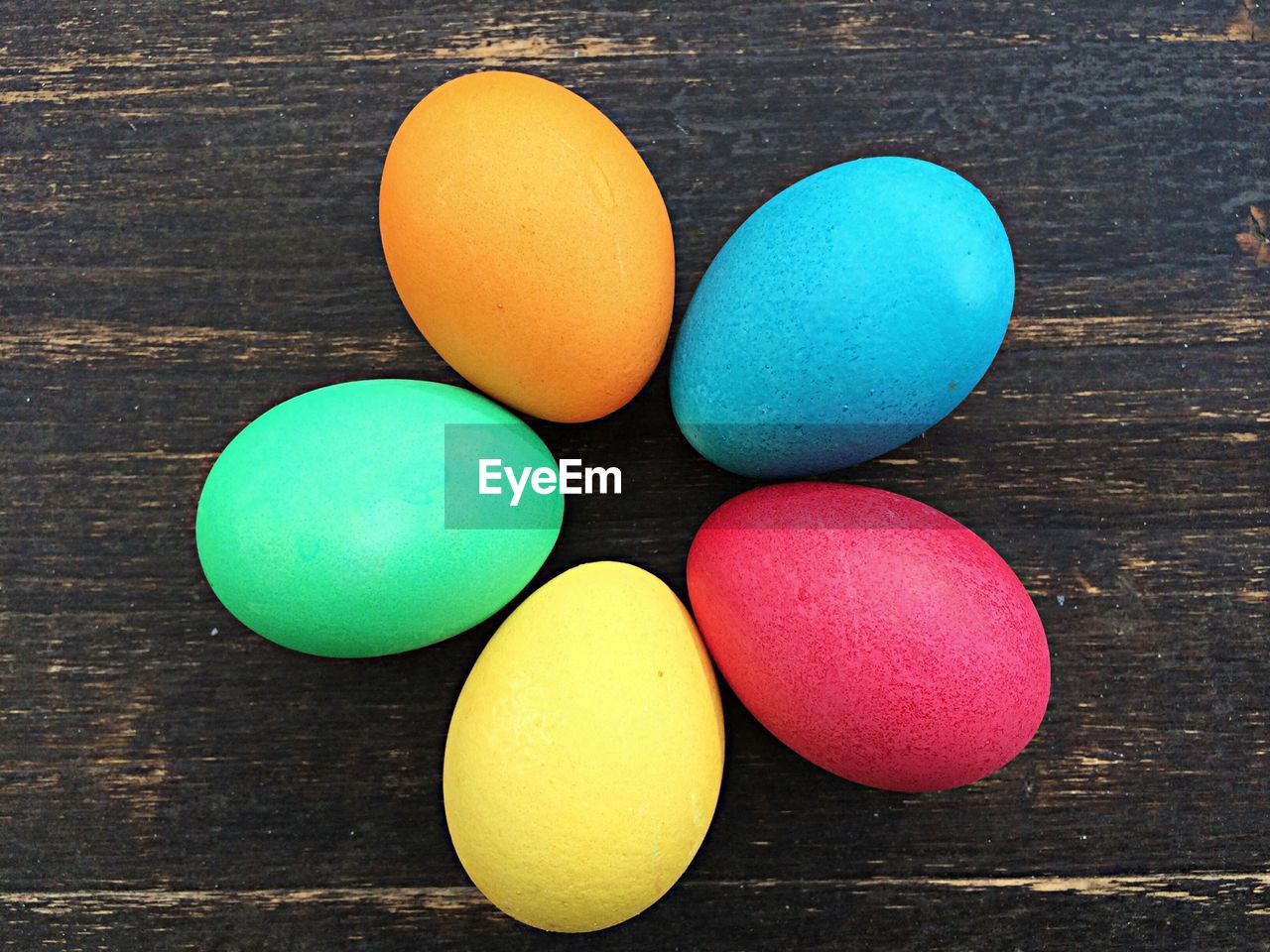 Colorful painted easter eggs