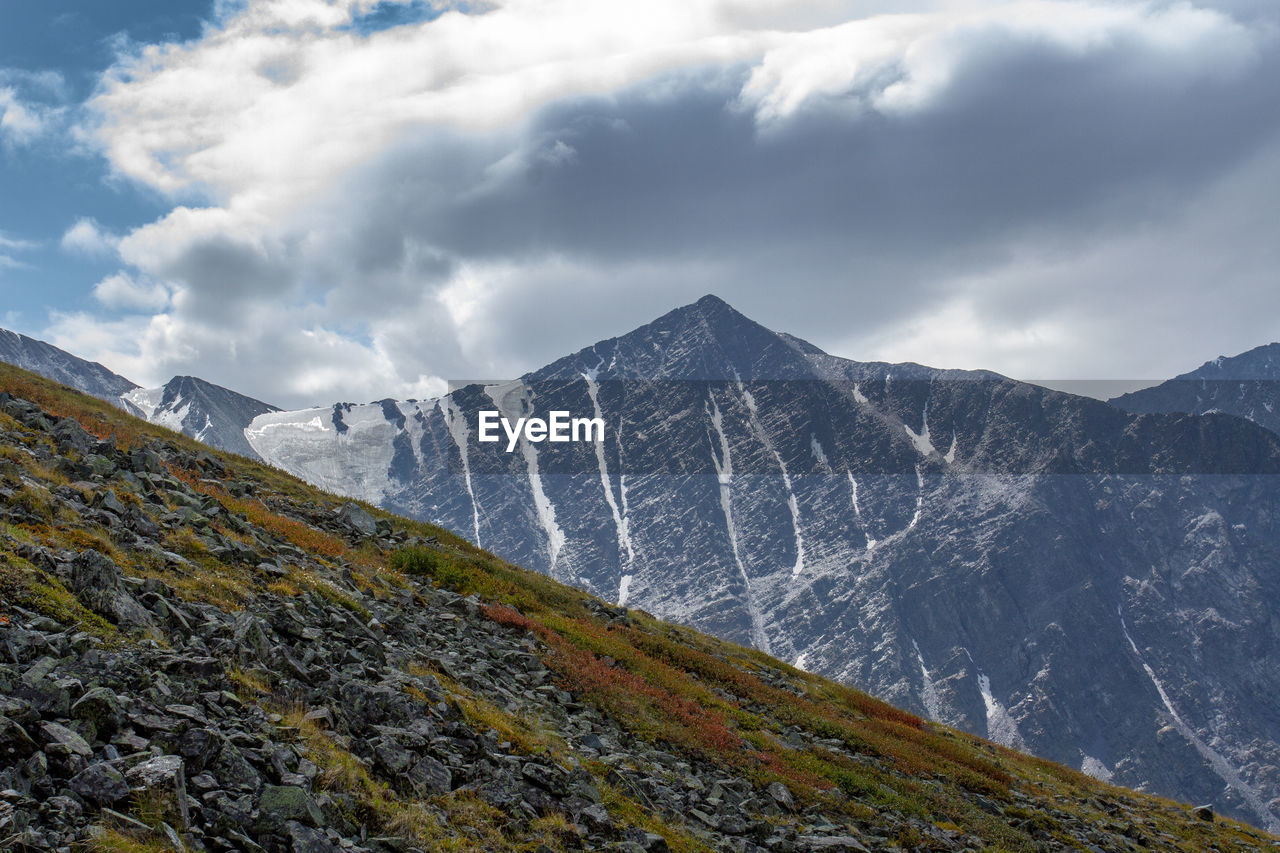 SCENIC VIEW OF MOUNTAINS AGAINST SKY DURING WINTER