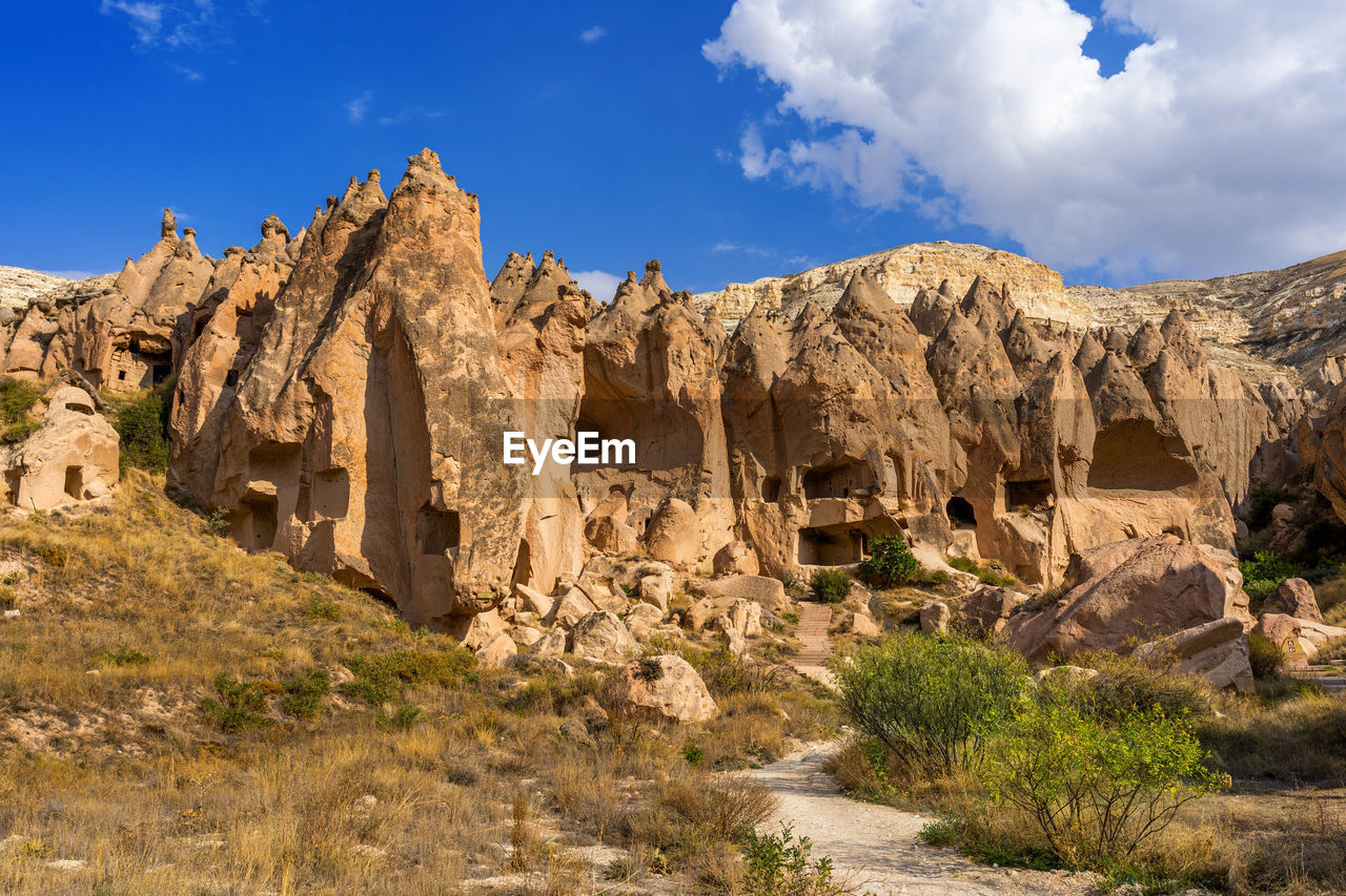 PANORAMIC VIEW OF ROCK FORMATIONS ON LANDSCAPE