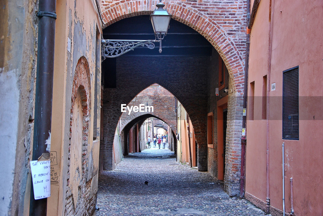 Via delle Volte - Ferrara, Emilia Romagna, Italy. Cityscape Emilia Romagna European  Ferrara Italia Travel Alley Arcade Arch Arched Architecture Building Building Exterior Built Structure Day Diminishing Perspective Direction Europe Italian Italy Old Outdoors The Way Forward Tourism Travel Destinations