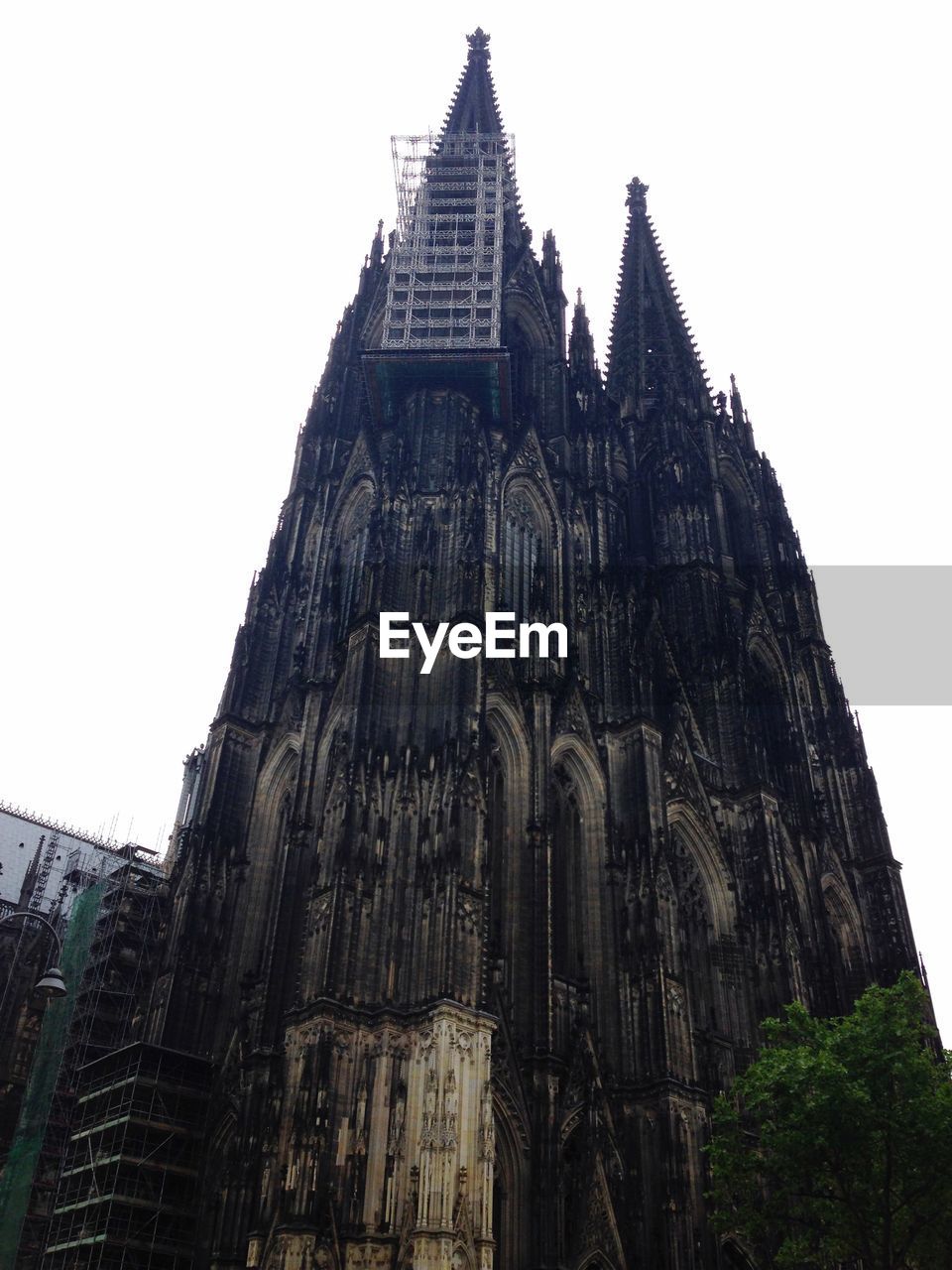Low angle view of cologne cathedral against clear sky