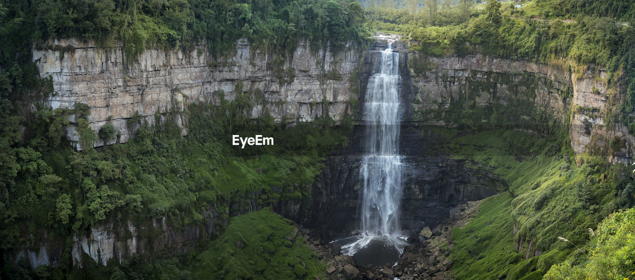 Scenic view of waterfall