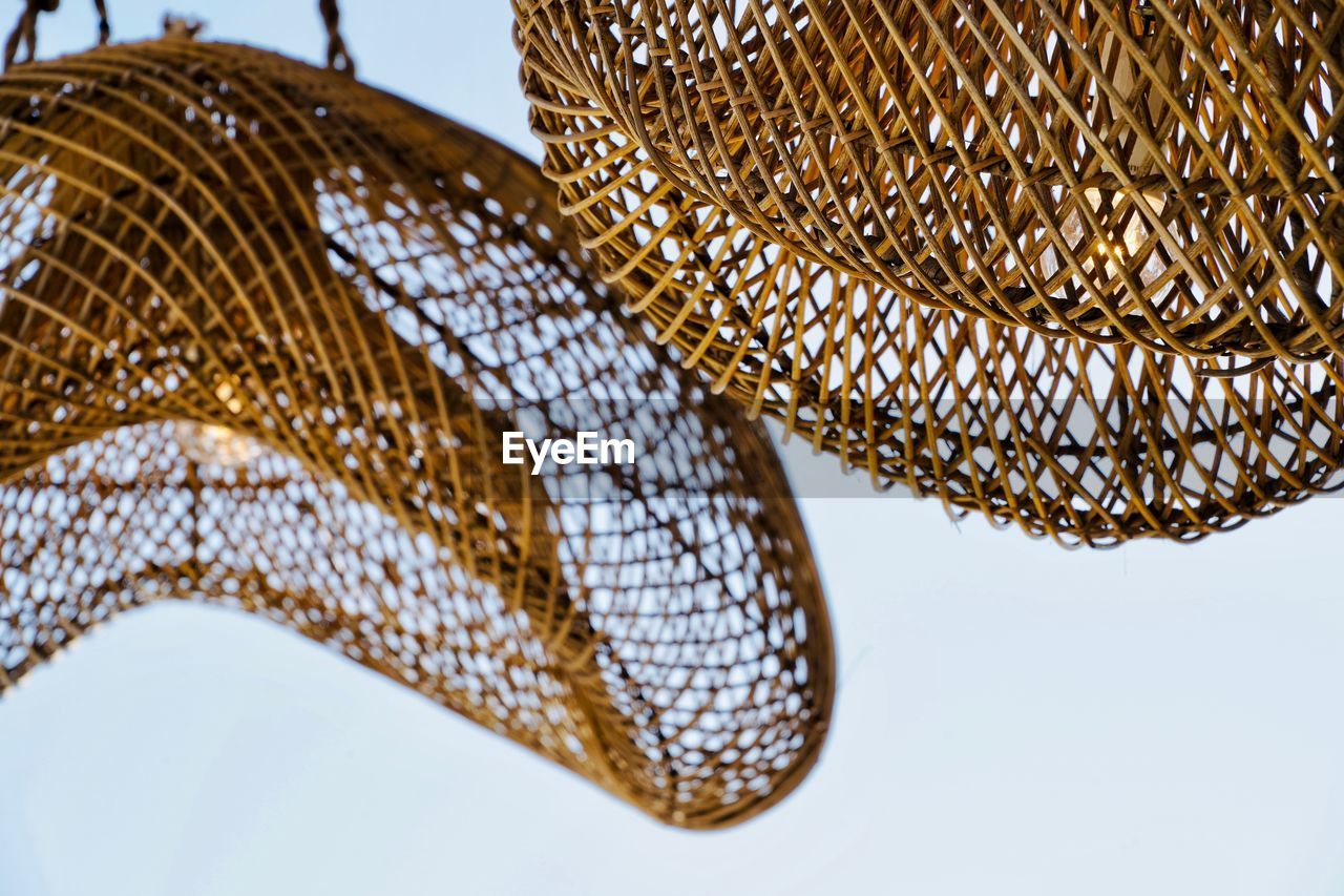 Close-up of basket lamp 