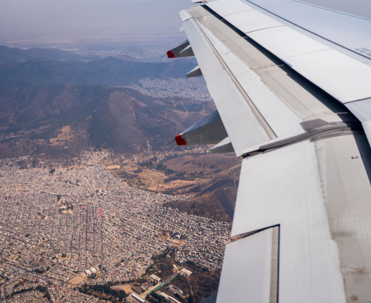 Aerial view of city from airplane