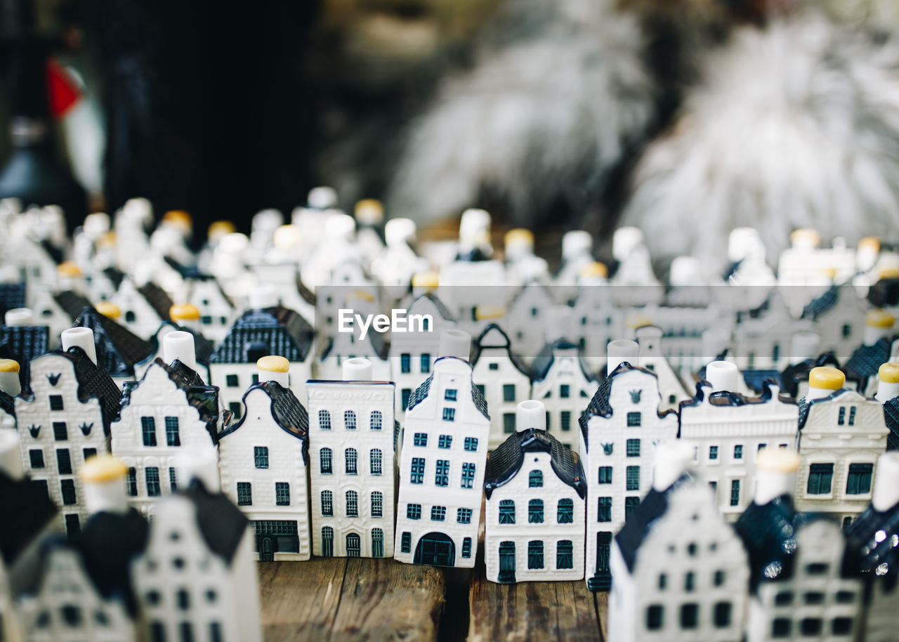 Little dutch ceramic houses. amsterdam market.