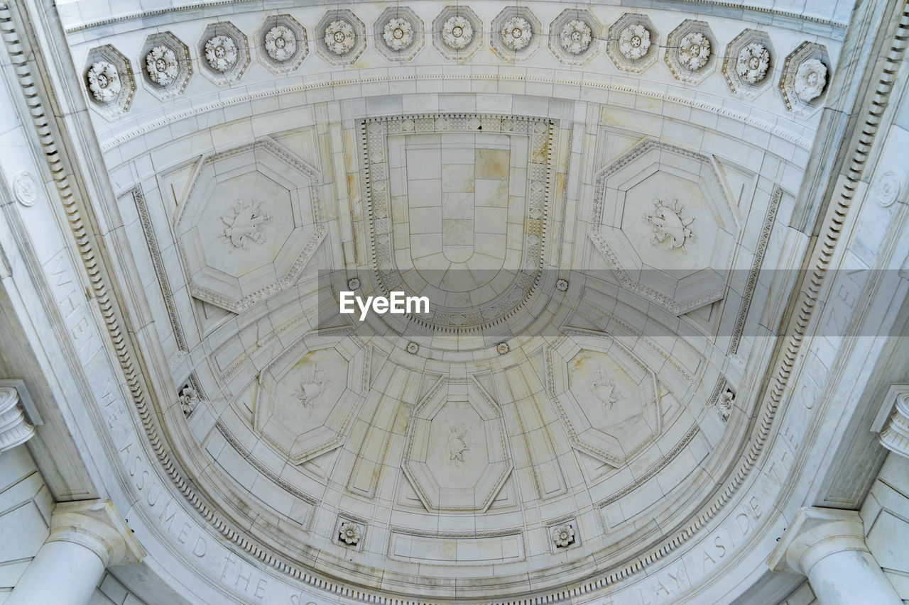 Low angle view of tomb ceiling at arlington national cemetery