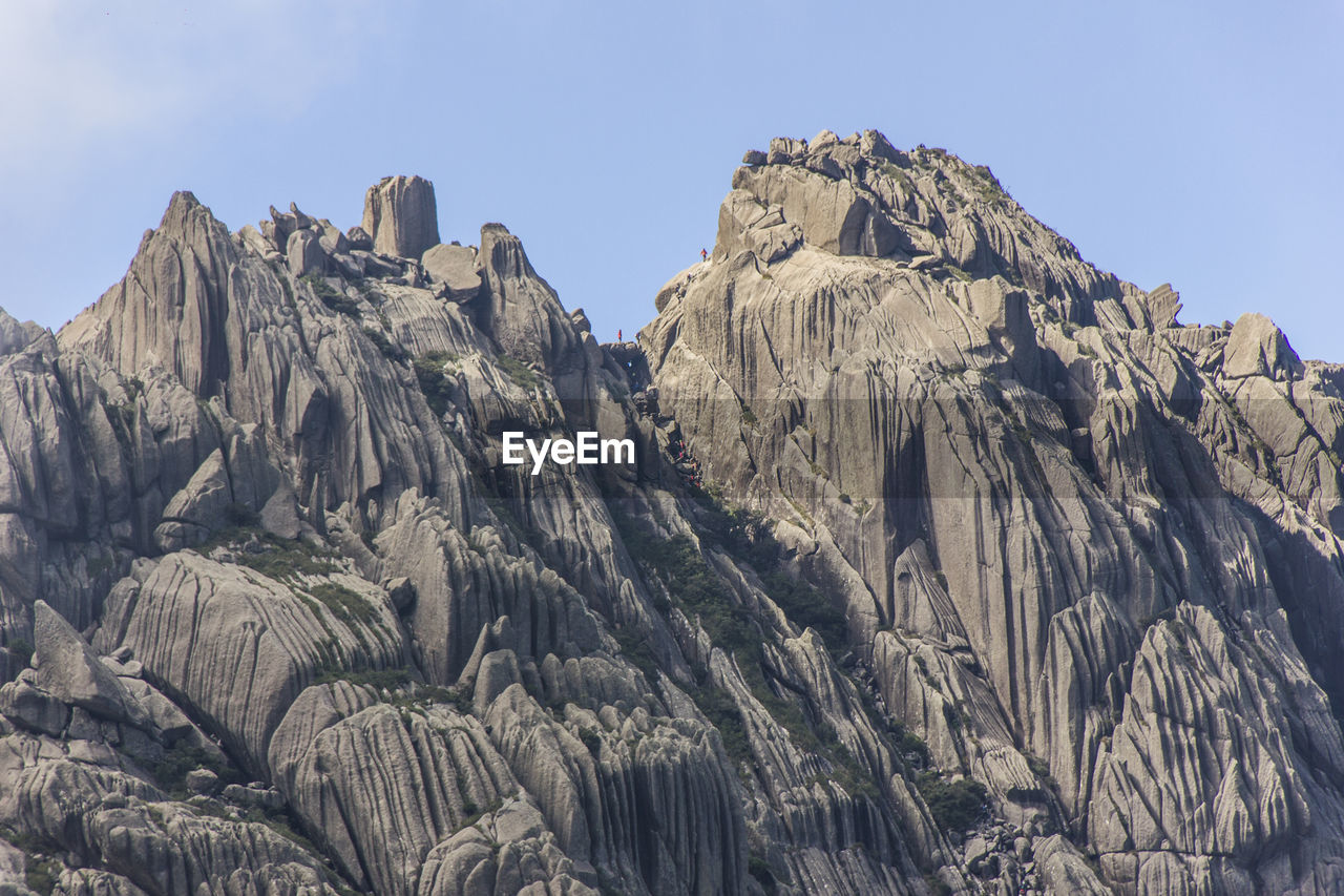 LOW ANGLE VIEW OF ROCK FORMATION AGAINST SKY