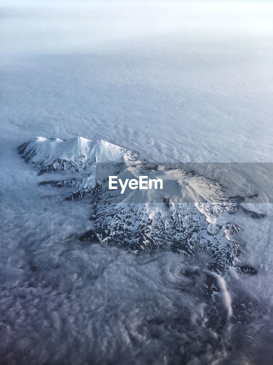 AERIAL VIEW OF FROZEN SEA SHORE DURING WINTER
