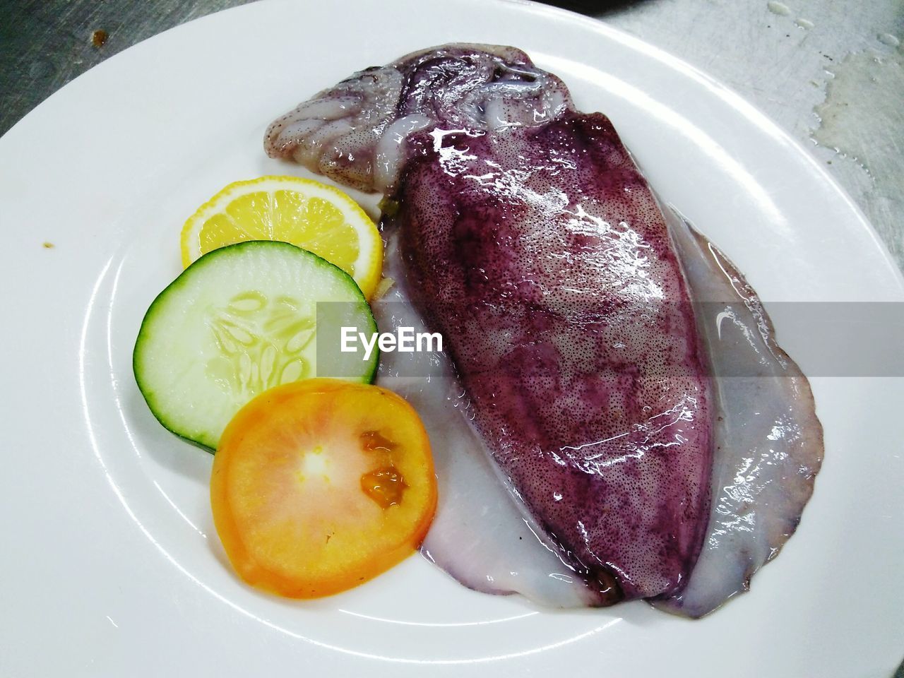 High angle view of food in plate