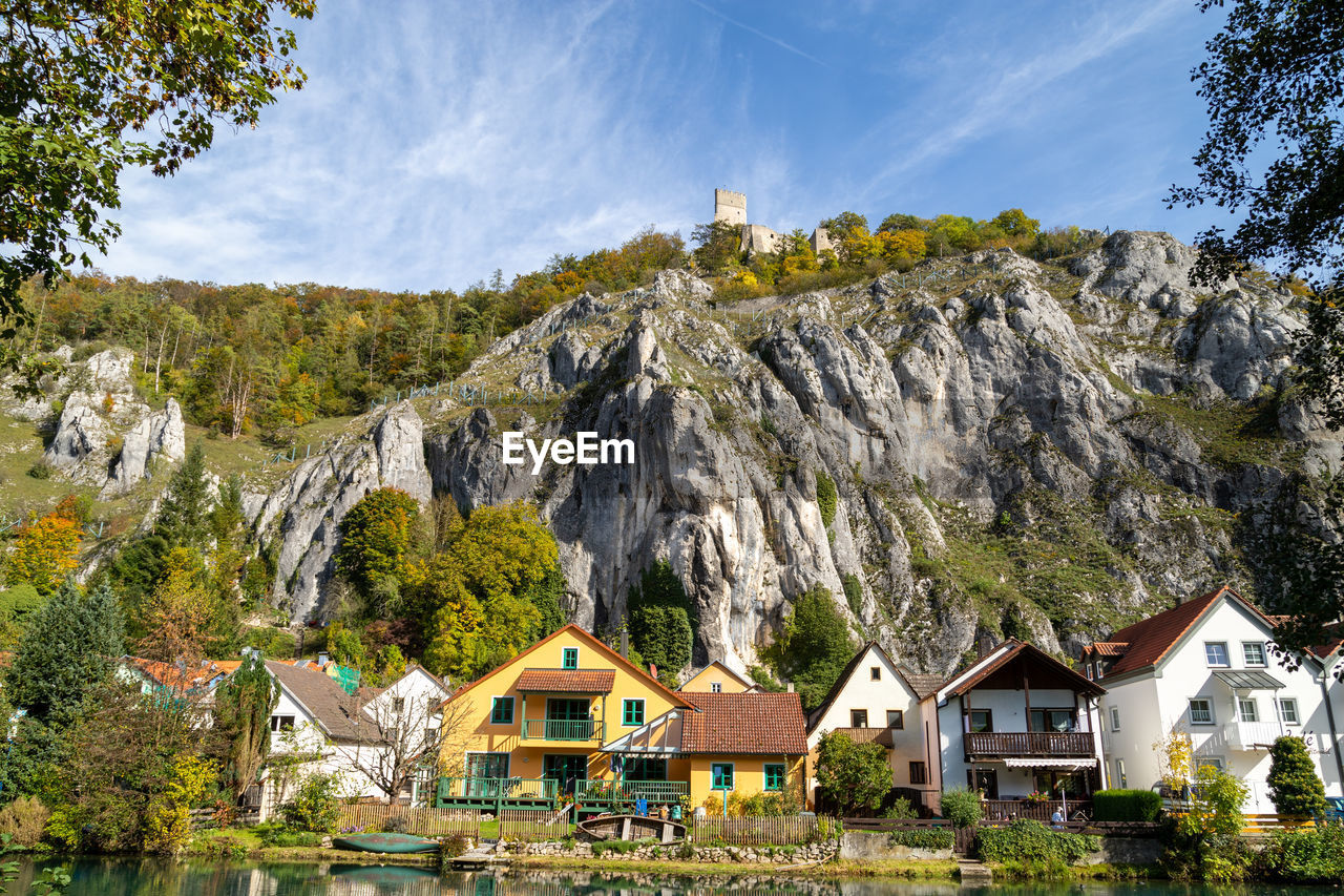 Idyllic view at the village markt essing in bavaria, germany with the altmuehl river