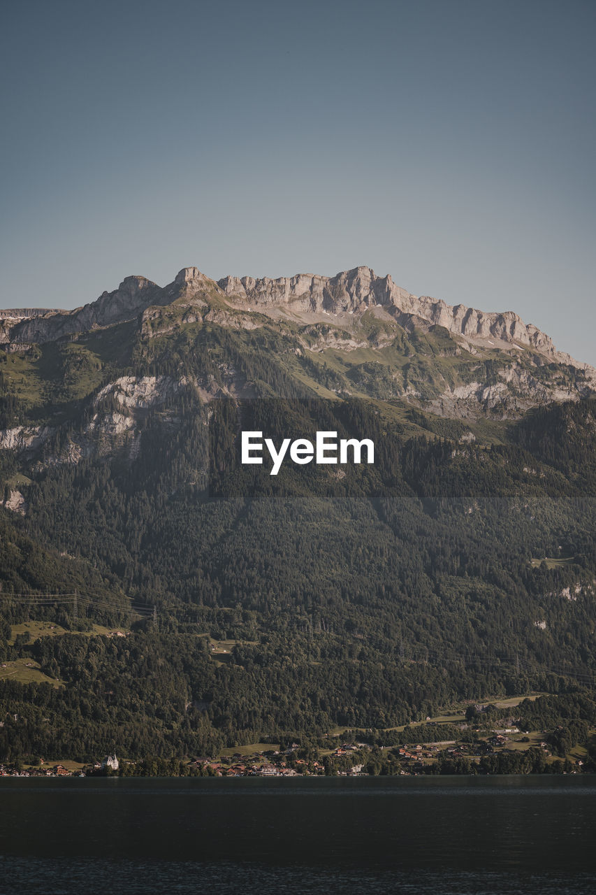 Scenic view of mountains against clear sky