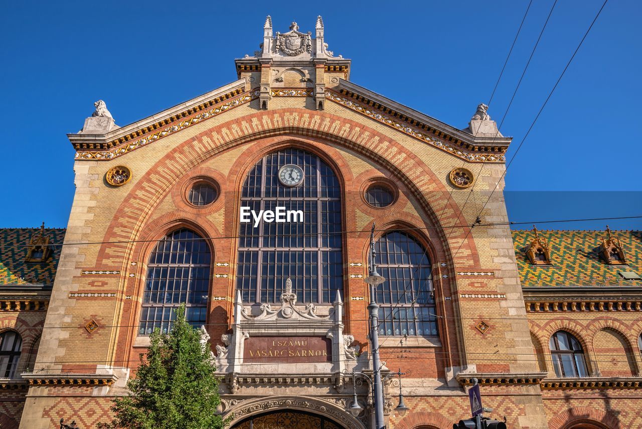 Budapest, hungary. old historical building of the central market in budapest, hungary, 