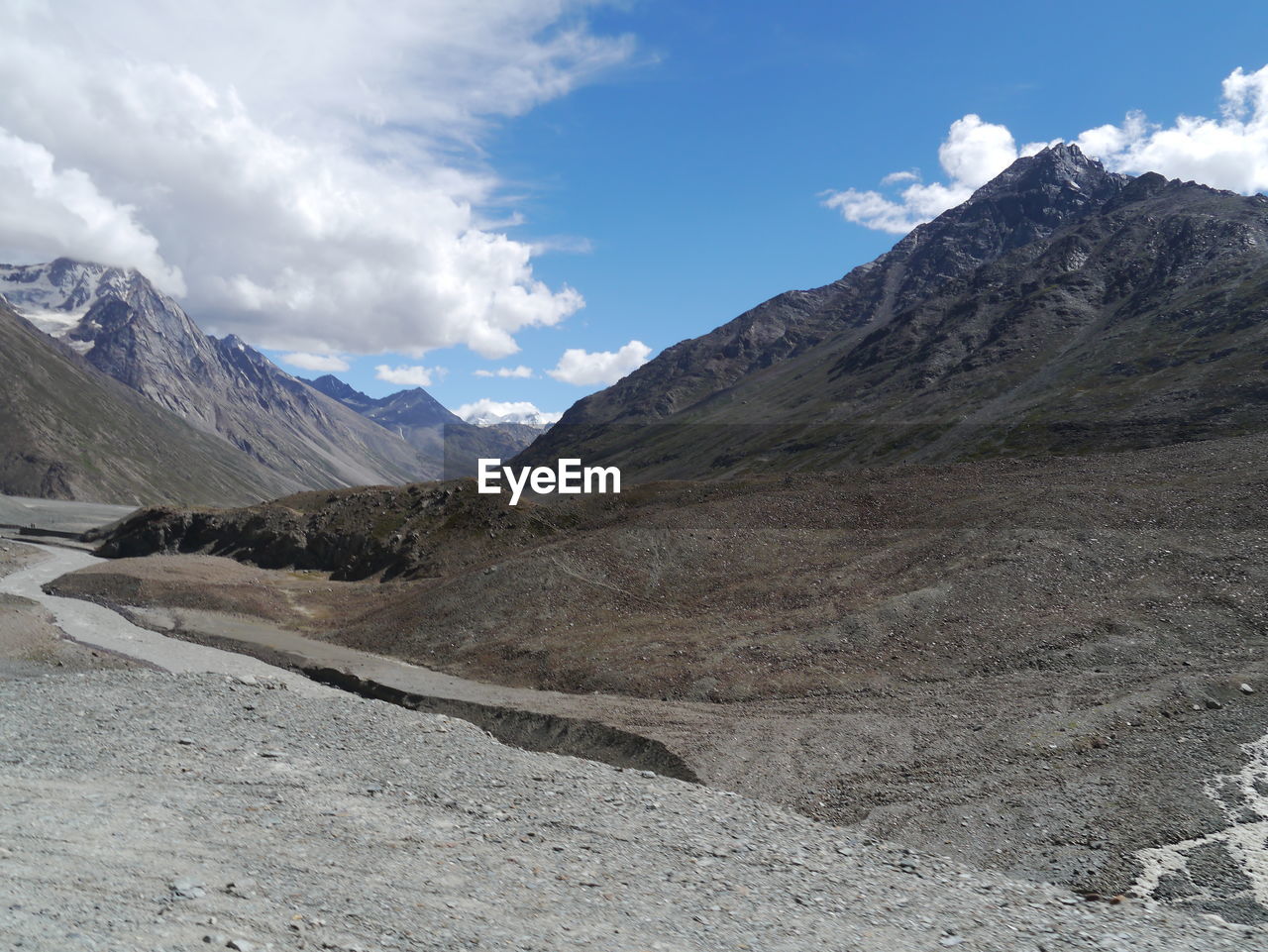 Idyllic shot of mountains against sky at lahaul and spiti district