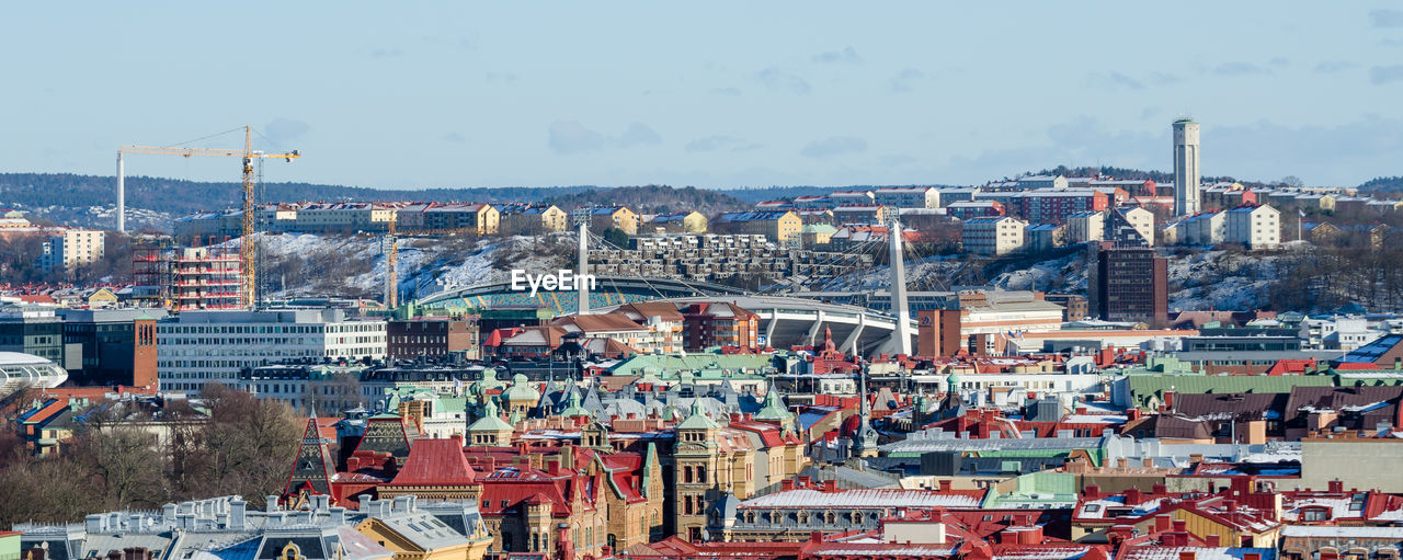 View of cityscape of gothenburg during winter, sweden