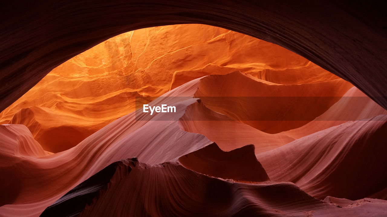 Low angle view of rock formation in cave