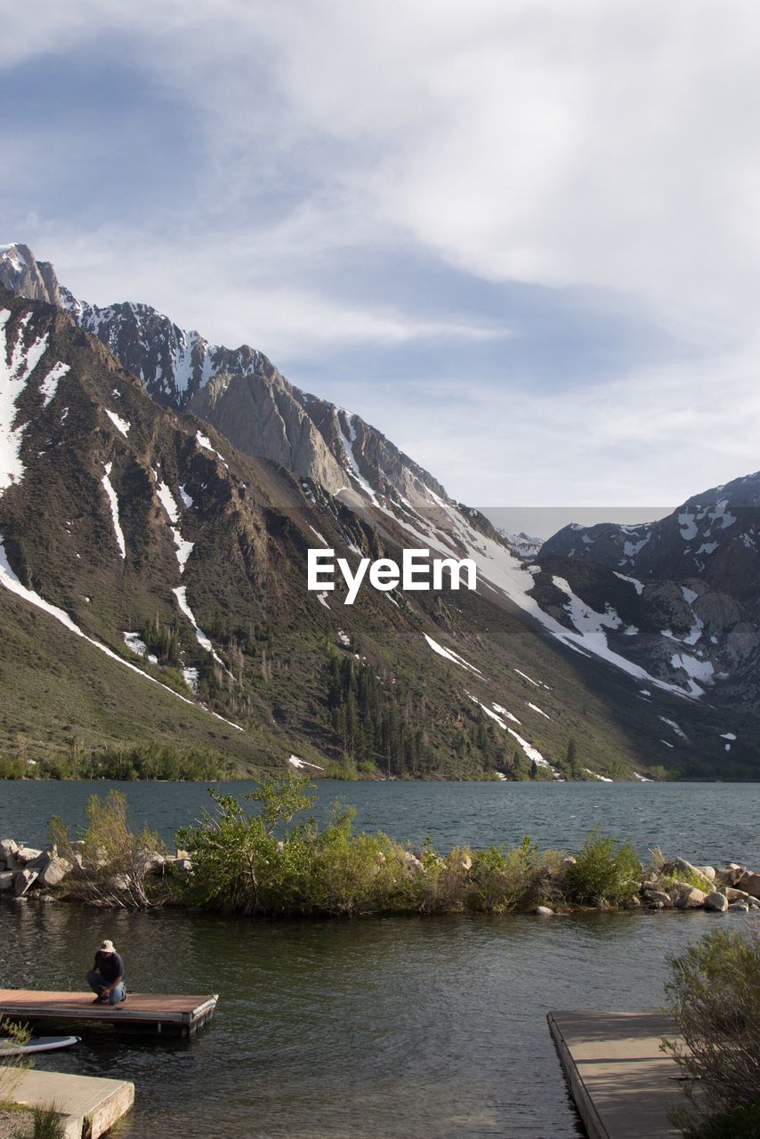 SCENIC VIEW OF LAKE AND MOUNTAINS