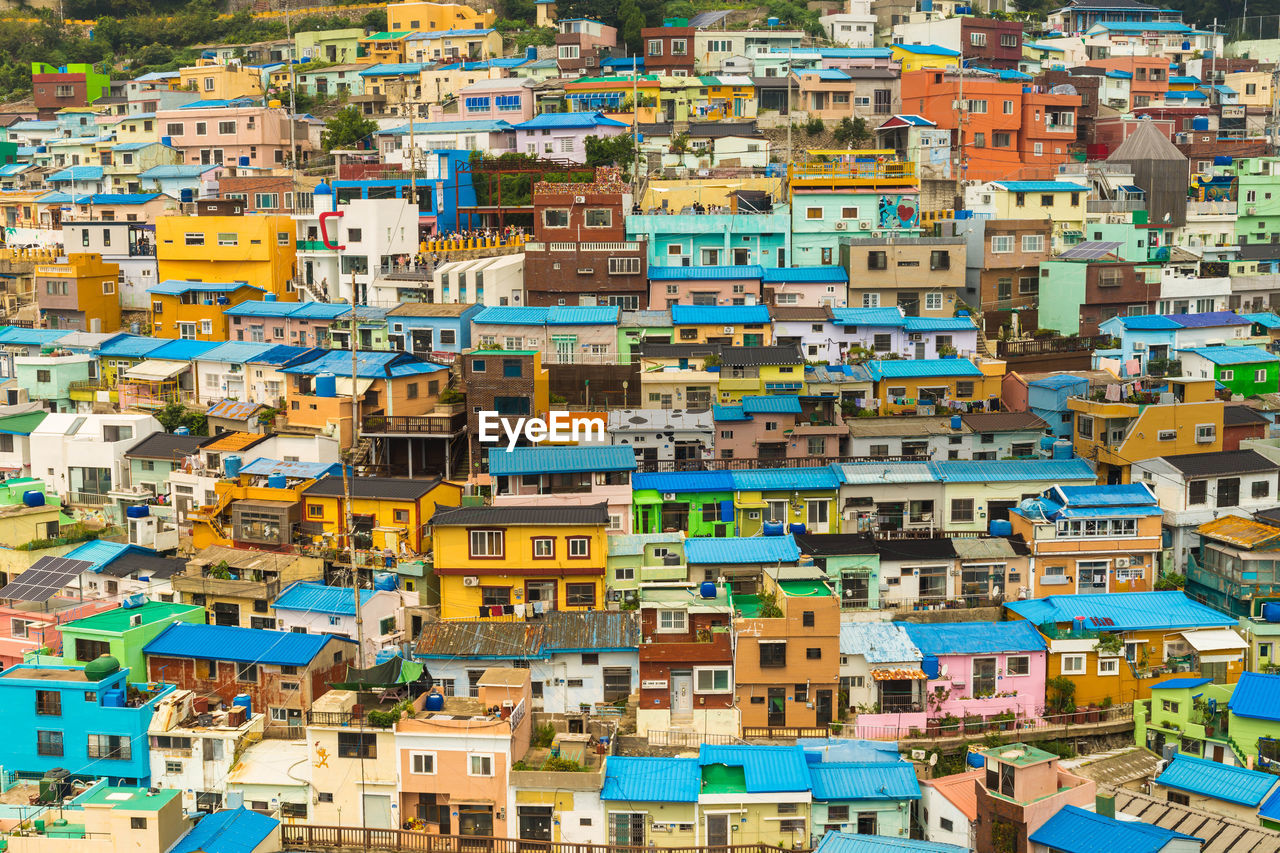 HIGH ANGLE VIEW OF RESIDENTIAL BUILDINGS