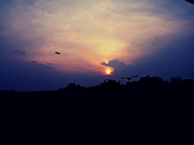 SILHOUETTE OF MOUNTAIN DURING SUNSET