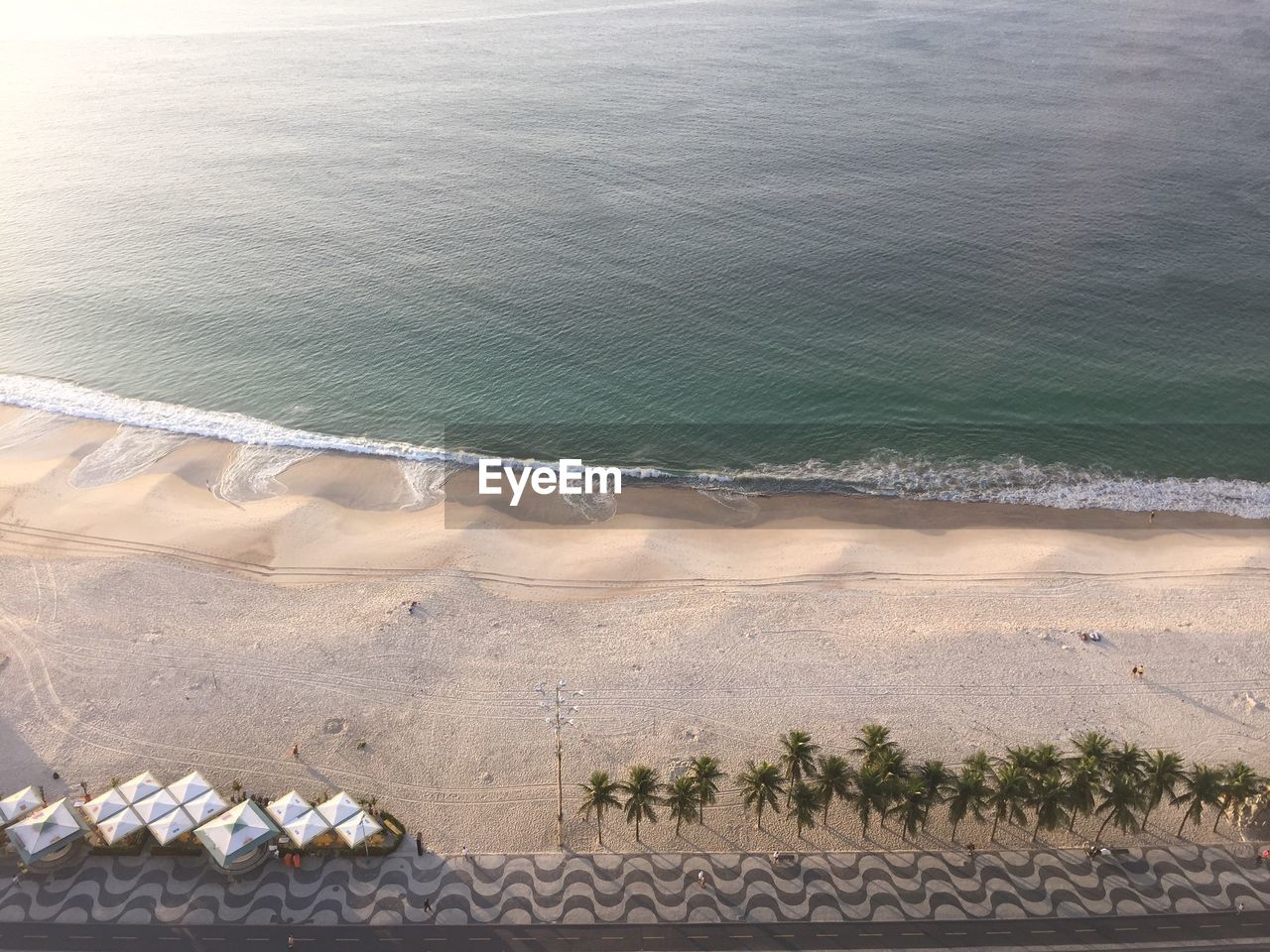 High angle view of beach and sea