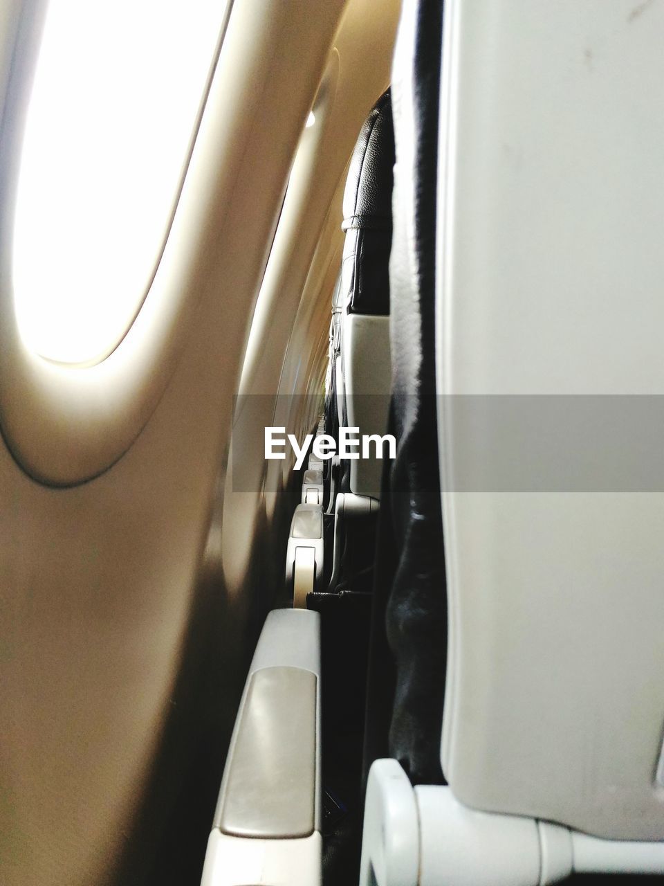 CLOSE-UP OF AIRPLANE WINDOW IN BUS