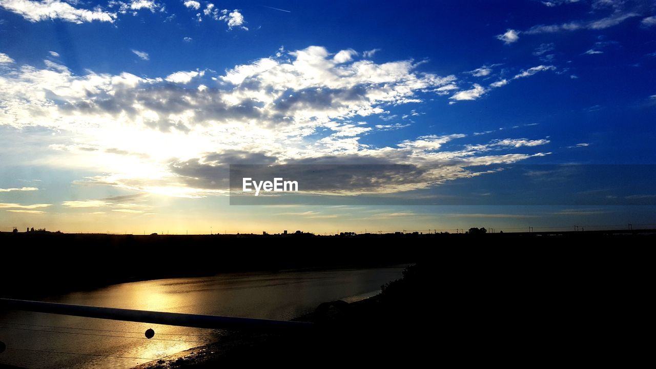 SCENIC VIEW OF SUNSET OVER LAKE