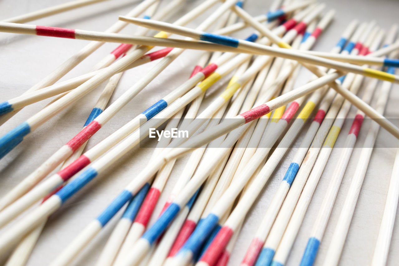 Close-up of colorful chopsticks