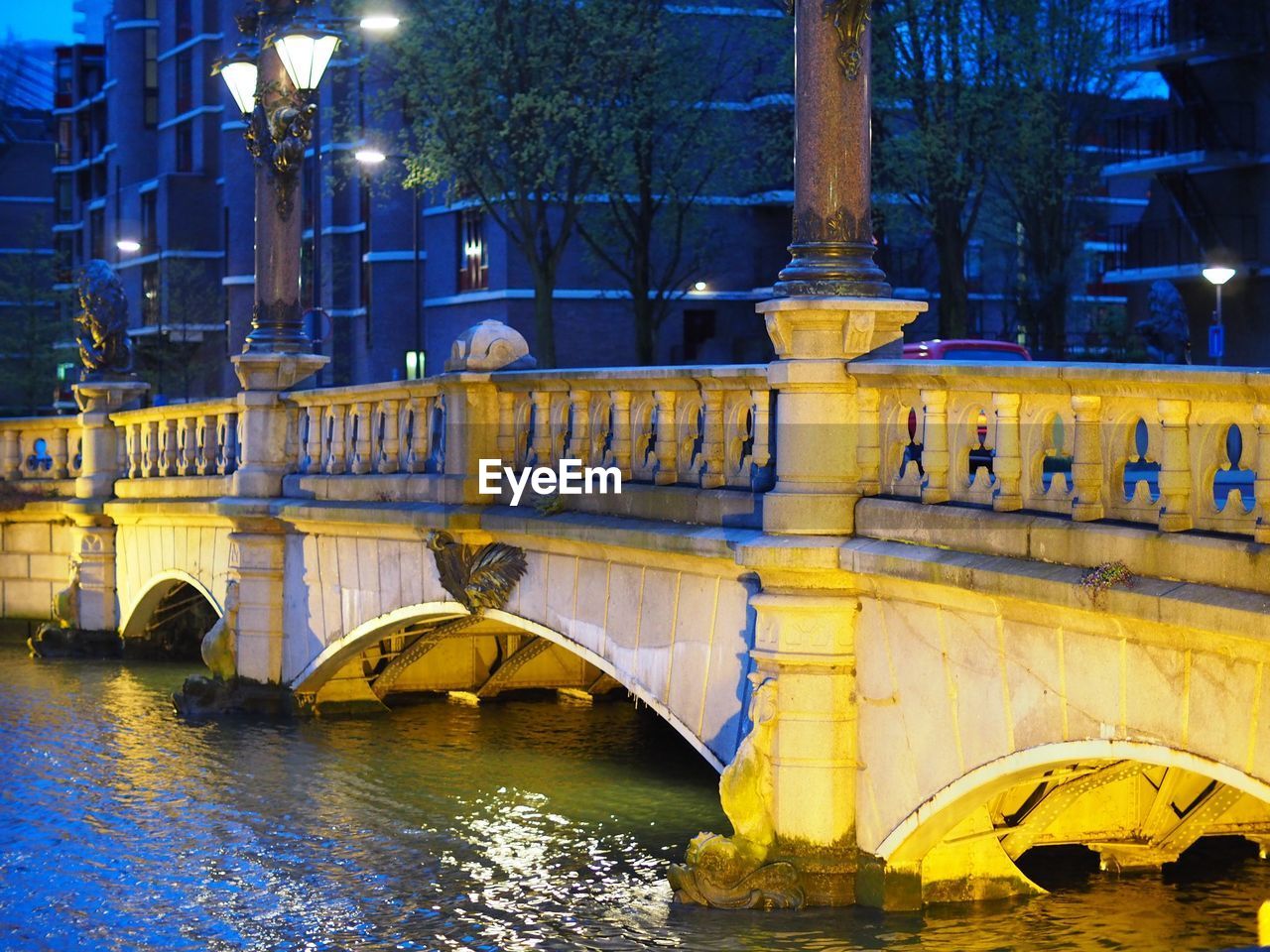 View of fountain in city