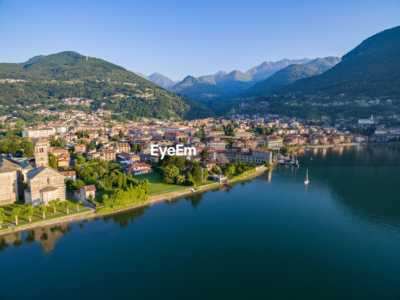 AERIAL VIEW OF TOWNSCAPE BY TOWN